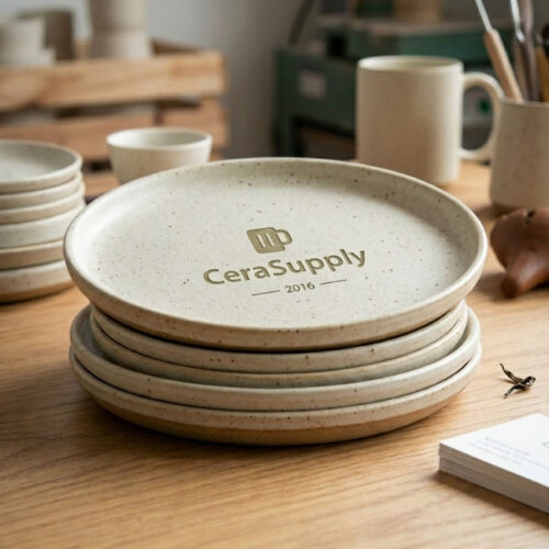 Bulk commercial durable ceramic plates and serving platters for professional restaurant and catering use - CeraSupply