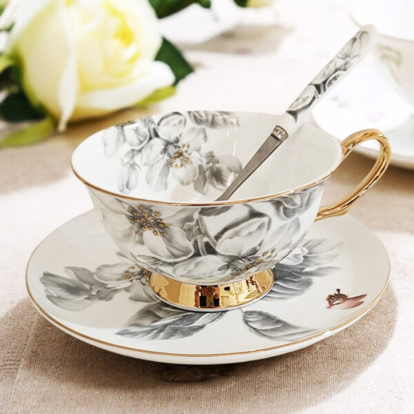 Gold rim ceramic coffee cup wholesale for café and hotel use