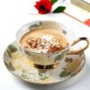 European Gold Rim Ceramic Coffee Cup | Vintage Latte Mug for Café & Hotel Use