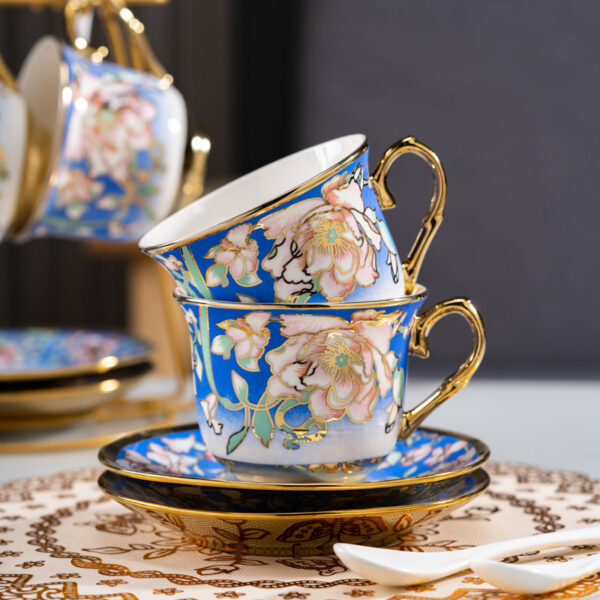 Side view of the custom ceramic tea cup handle, showcasing high-end craftsmanship for hospitality.