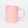 pink-matte-ceramic-coffee-cup A vibrant mustard pink matte ceramic coffee cup with a comfortable C-shaped handle for office beverage service.