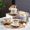 Collection of wholesale ceramic tea cup sets displayed for bulk order and custom corporate gifting.