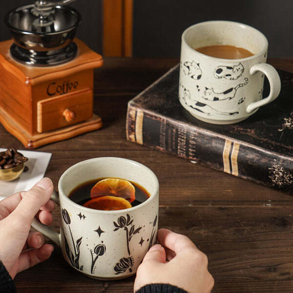 ins-style-ceramic-mug-table-decor Ins style ceramic mug minimalist Nordic coffee cup lifestyle photography