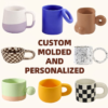 Custom molded ceramic mugs with personalized OEM designs