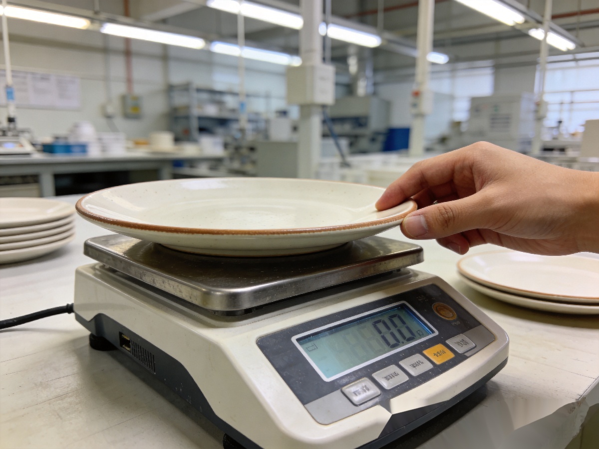 Ceramic Tableware Weight Guide: How to Choose the Right Thickness for Your Market 3 ceramic tableware weight quality testing with precision digital scale