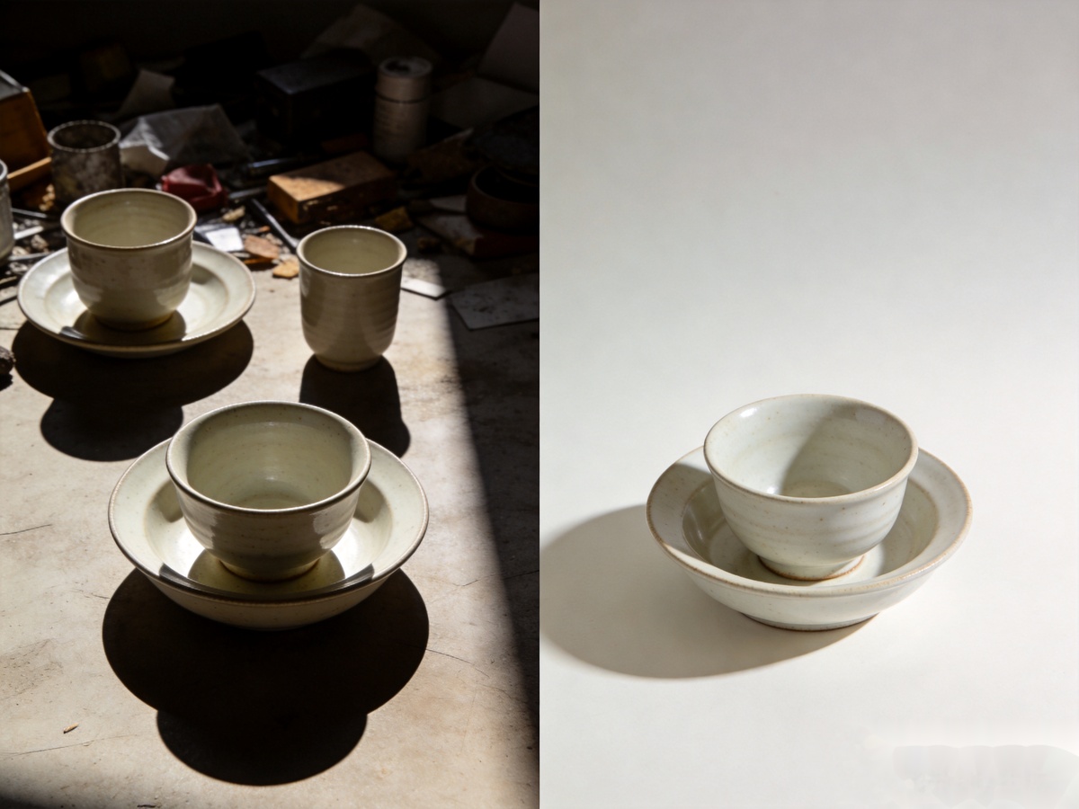 Ceramic Product Photography: Professional Tips for E-commerce Listings 3 ceramic product photography before and after comparison lighting impact