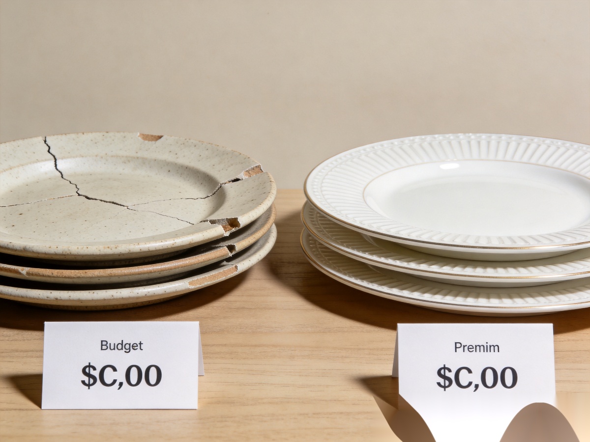 Ceramic Tableware Total Cost of Ownership: Complete TCO Guide for B2B Buyers 2 Budget vs premium ceramic tableware TCO comparison showing quality difference