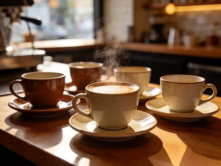 Ceramic Tableware for Cafés: Complete B2B Buying Guide for Coffee Shops 6 Ceramic tableware for cafes - elegant coffee cups on wooden counter