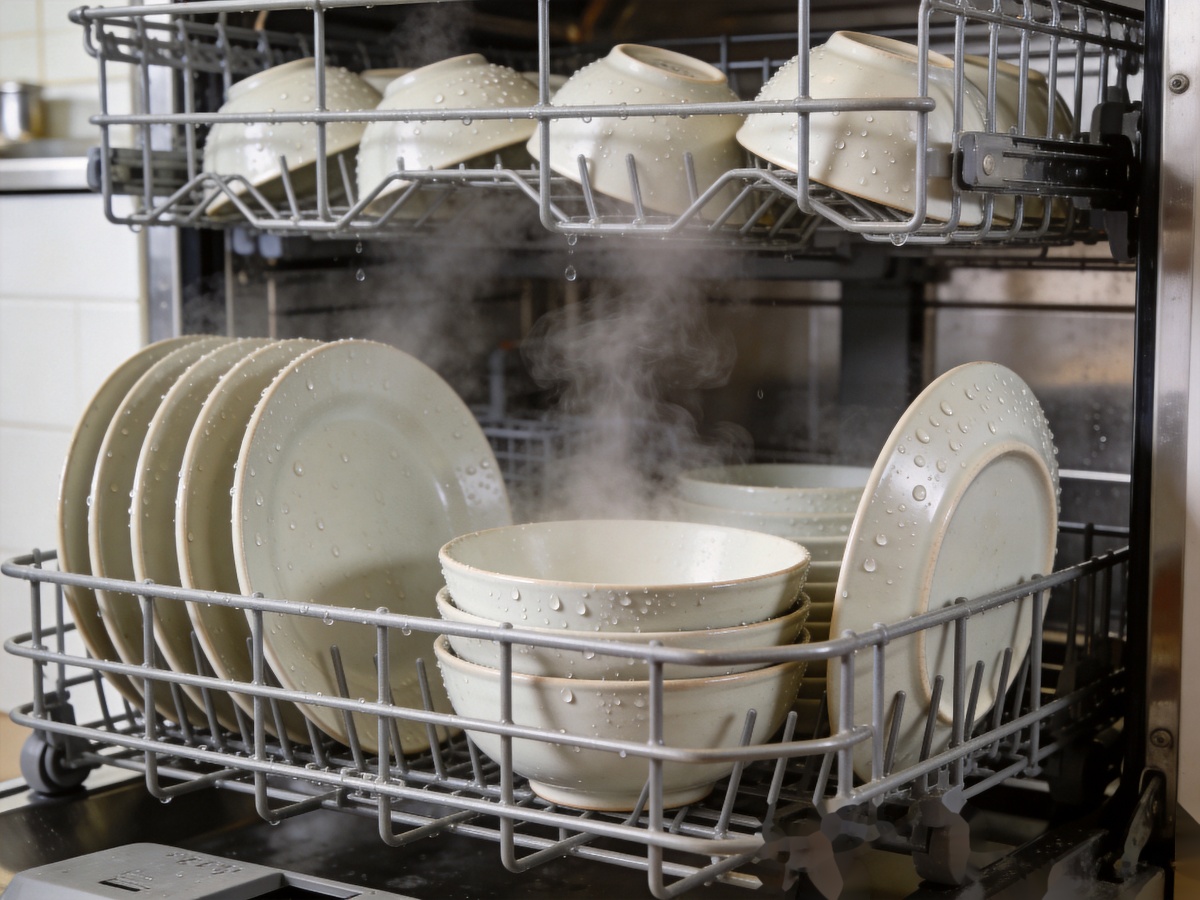Ceramic Color Fastness: Fade Resistance Testing & Standards for B2B Tableware Buyers 2 ceramic color fastness dishwasher durability testing in commercial environment