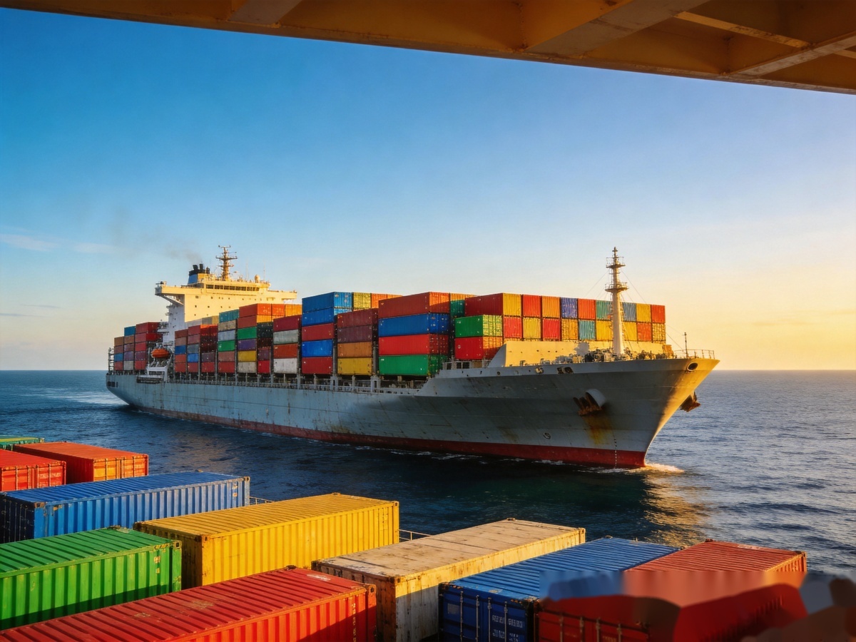 Ceramic Shipping Costs: FOB vs CIF vs DDP — A Complete Incoterms Guide for B2B Buyers 4 Container ship transporting ceramic tableware for international trade