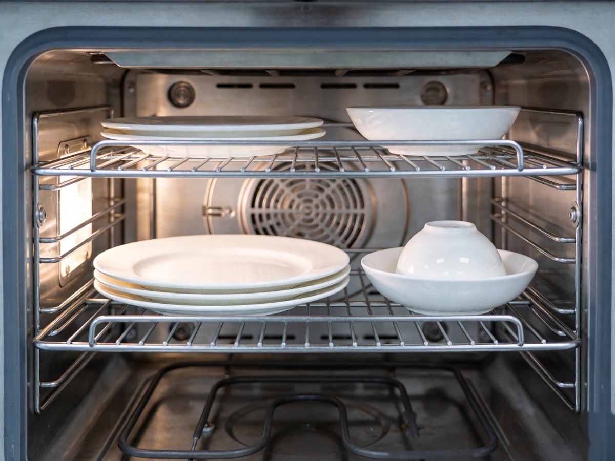 Ceramic Microwave and Dishwasher Safety: Complete Standards Guide for B2B Tableware Buyers 2 Ceramic microwave safety testing - dinnerware plates undergoing microwave heating assessment