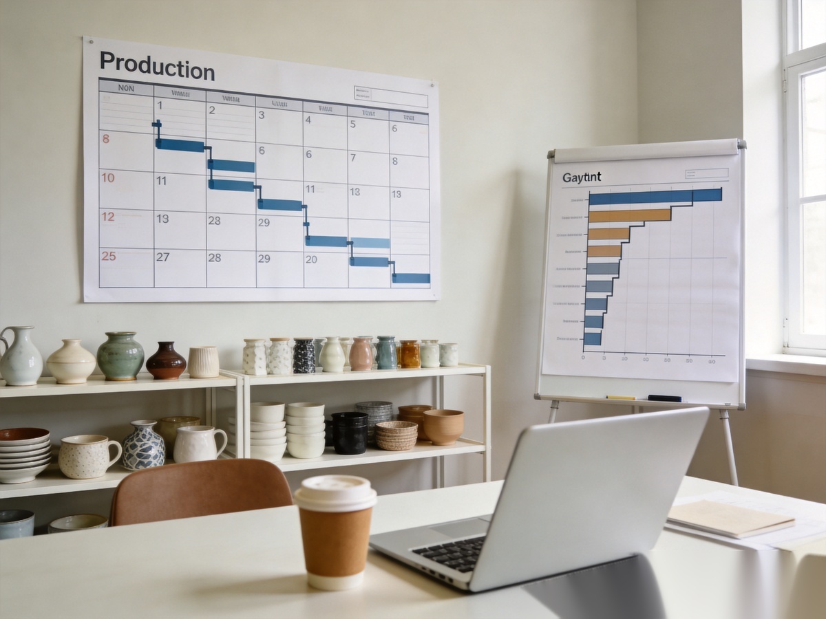 Ceramic Production Lead Time: Complete Planning Guide for B2B Tableware Buyers 2 Ceramic production lead time timeline planning with calendar and Gantt chart