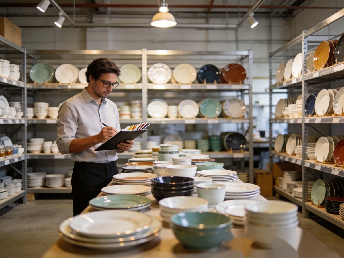 Ceramic Sample Evaluation: A Complete Guide for B2B Tableware Buyers 3 ceramic sample evaluation showroom display