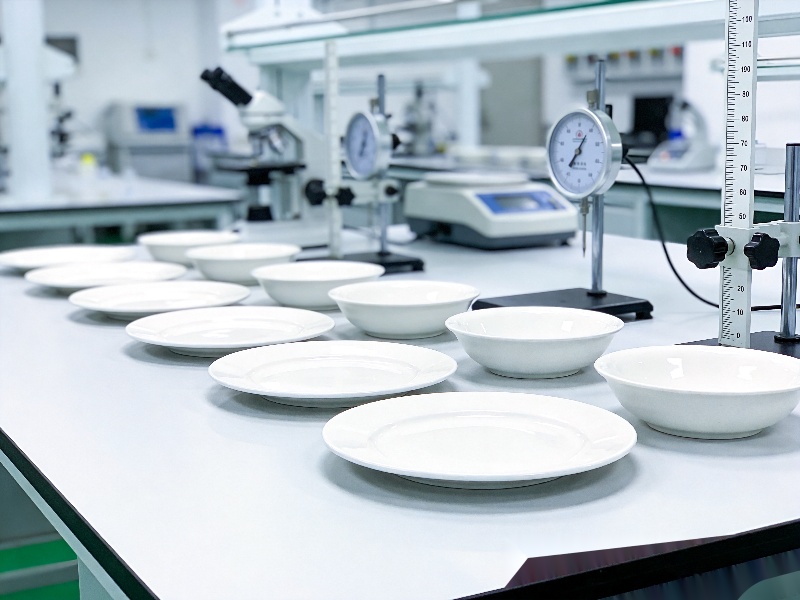 ceramic tableware durability testing in professional laboratory