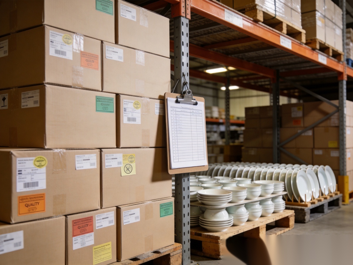 Ceramic Defect Classification and Acceptance Standards: A Complete Guide for B2B Tableware Buyers 3 ceramic defect classification warehouse inspection and packaging quality control