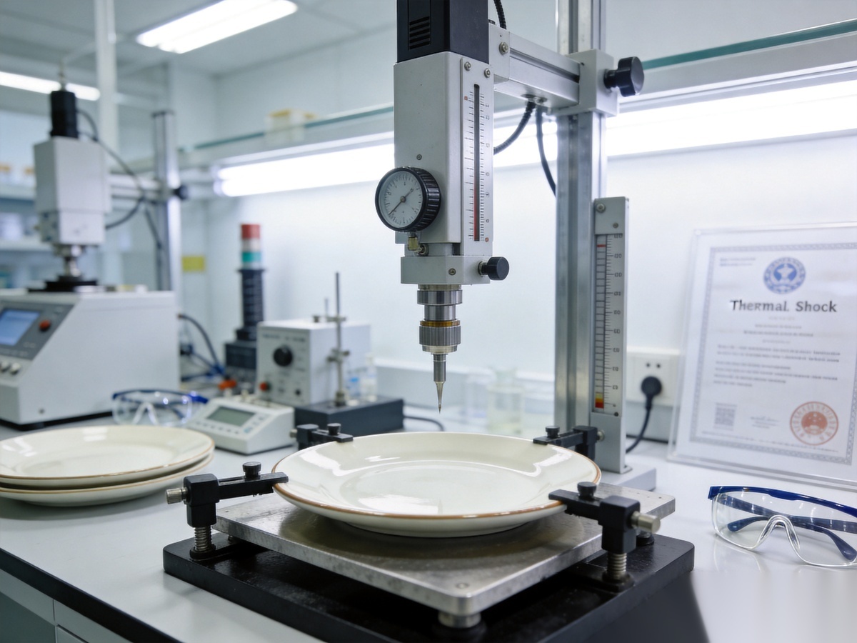 Ceramic Defect Classification and Acceptance Standards: A Complete Guide for B2B Tableware Buyers 2 ceramic defect classification testing laboratory with measurement equipment