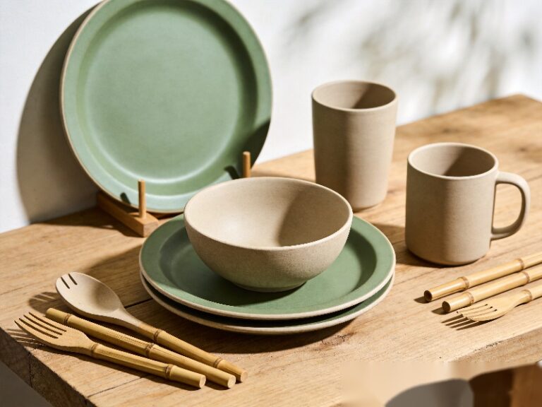 Sustainable Ceramic Tableware: Complete Eco-Friendly Sourcing Guide for B2B Buyers 9 sustainable ceramic tableware set with eco-friendly earthy tones on natural wood table
