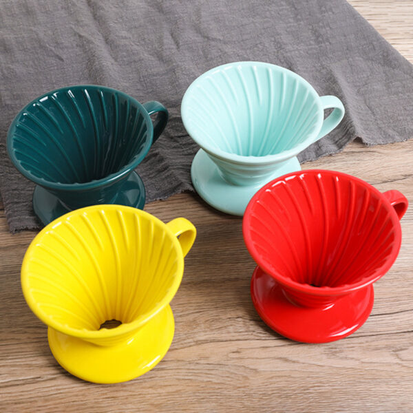 Colorful ceramic coffee dripper wholesale with multiple glaze colors