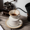 Minimalist ceramic pour over coffee dripper for specialty coffee brewing