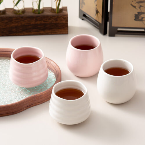 Japanese ceramic tea cup wholesale in minimalist handleless design