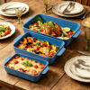 green-ceramic-baking-dish Green ceramic baking dish for roasting and baking