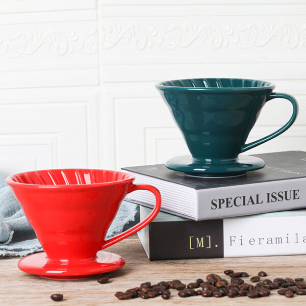 Color glazed ceramic coffee dripper for specialty coffee brewing