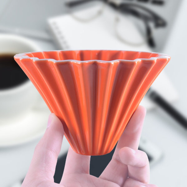 Colored ceramic pour over coffee dripper for specialty coffee