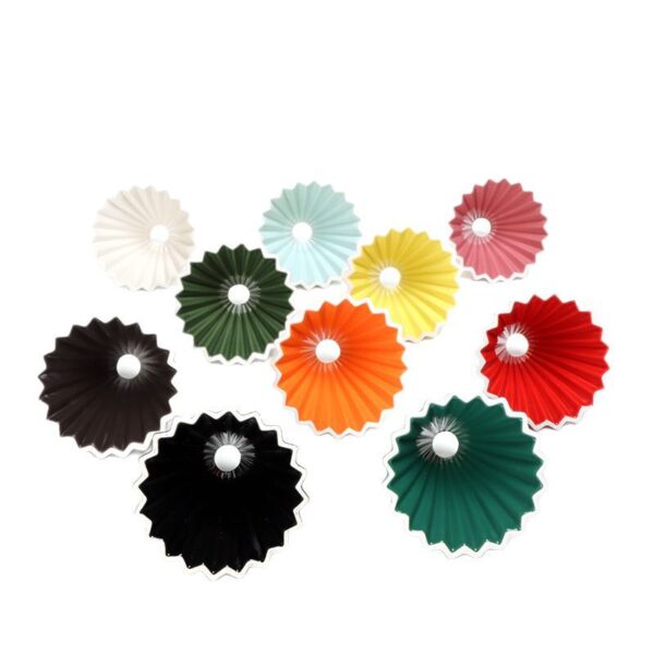Multi color ceramic coffee dripper set for pour over coffee brewing