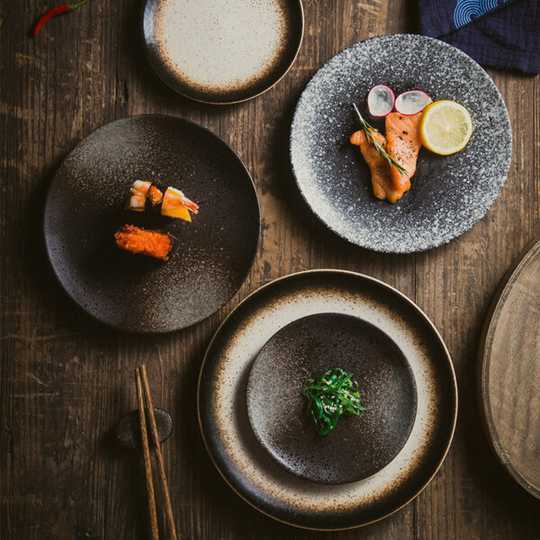 Reactive glaze ceramic plate wholesale with premium stoneware finish