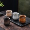 Handmade stoneware tea cup wholesale with rustic ceramic texture