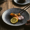 Stoneware dinner plate set with natural reactive glaze effect