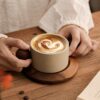 Ceramic coffee cup and saucer set for cafés and restaurants