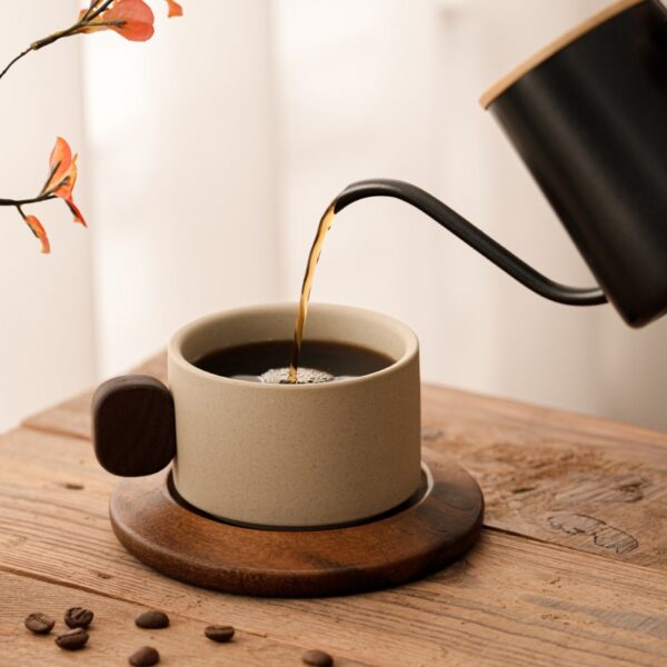 Premium ceramic coffee cup with natural glaze finish