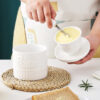ceramic-butter-crock Classic white ceramic butter crock with lid