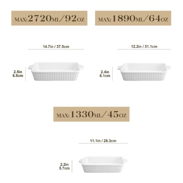 Rectangular ceramic baking dishes for wholesale