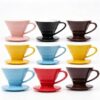 Ceramic pour-over coffee dripper with conical brewing design