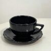 Ceramic coffee cup with ergonomic triangle handle for café tableware