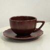 Wholesale artisan ceramic cappuccino cup and saucer set for cafés and retailers