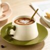 Wholesale custom ceramic coffee cup and saucer set for retailers