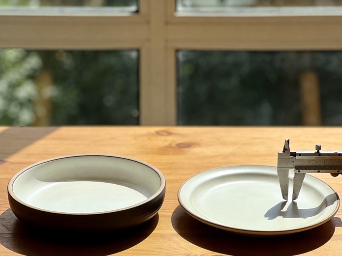 ceramic steakhouse plates thickness comparison measured with caliper for restaurant sourcing