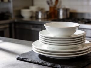 fast casual ceramic tableware stack of durable commercial plates and bowls for chain restaurant sourcing