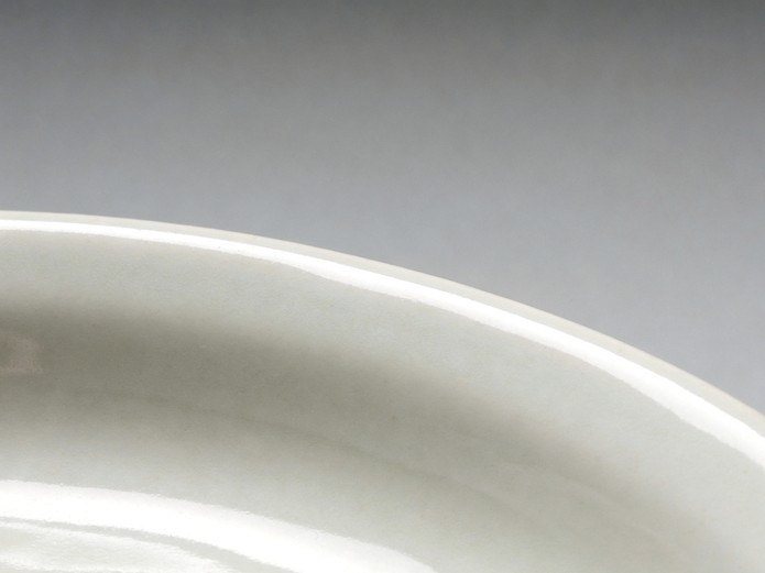 close-up of glossy white ceramic glaze texture showing smooth finish quality for durable seafood tableware