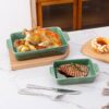 Sage green celadon ceramic casserole dishes
