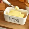 Ceramic butter keeper with cover