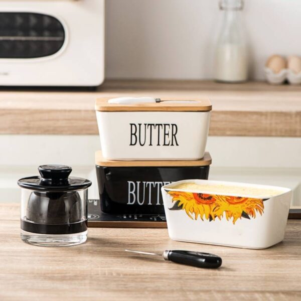 Rectangular ceramic butter box