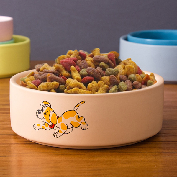 Round ceramic pet feeding bowl for cats and pet brands