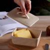 Speckled ceramic butter keeper for farmhouse kitchens