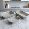 Reactive glaze ceramic baking dish