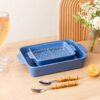 Nested rectangular ceramic baking dish set