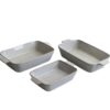 Deep rectangular stoneware baking dish